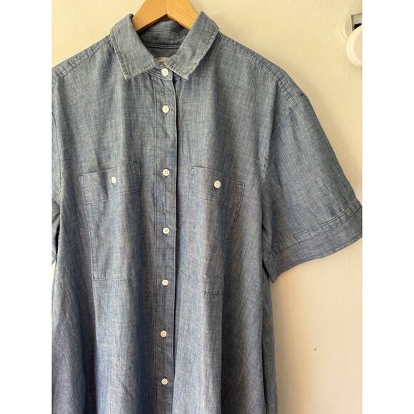 NWD Everlane The Daytripper Shirt Dress Blue Denim Chambray Size XL - Picture 6 of 10